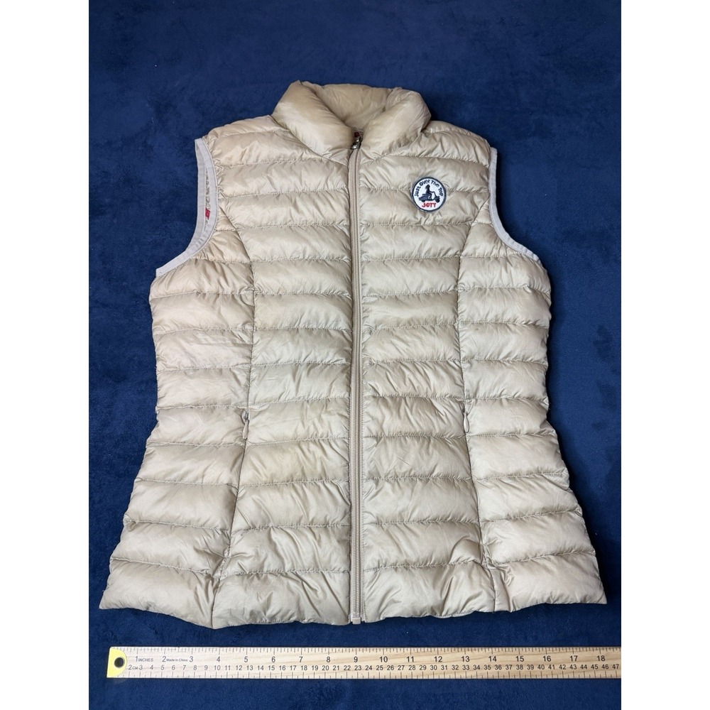 Jott Seda Lightweight Down Puffer Vest Womens M Beige Just Over The Top